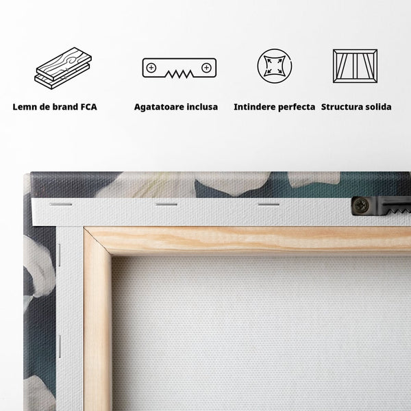 Tablou Canvas Premium LuxCanva® A1448, Crin Imperial , Room, Decorativ, Flori, Planta, Alb, Living, Culori Vibrante
