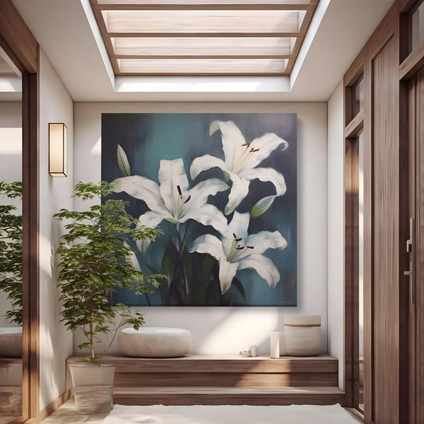 Tablou Canvas Premium LuxCanva® A1448, Crin Imperial , Room, Decorativ, Flori, Planta, Alb, Living, Culori Vibrante
