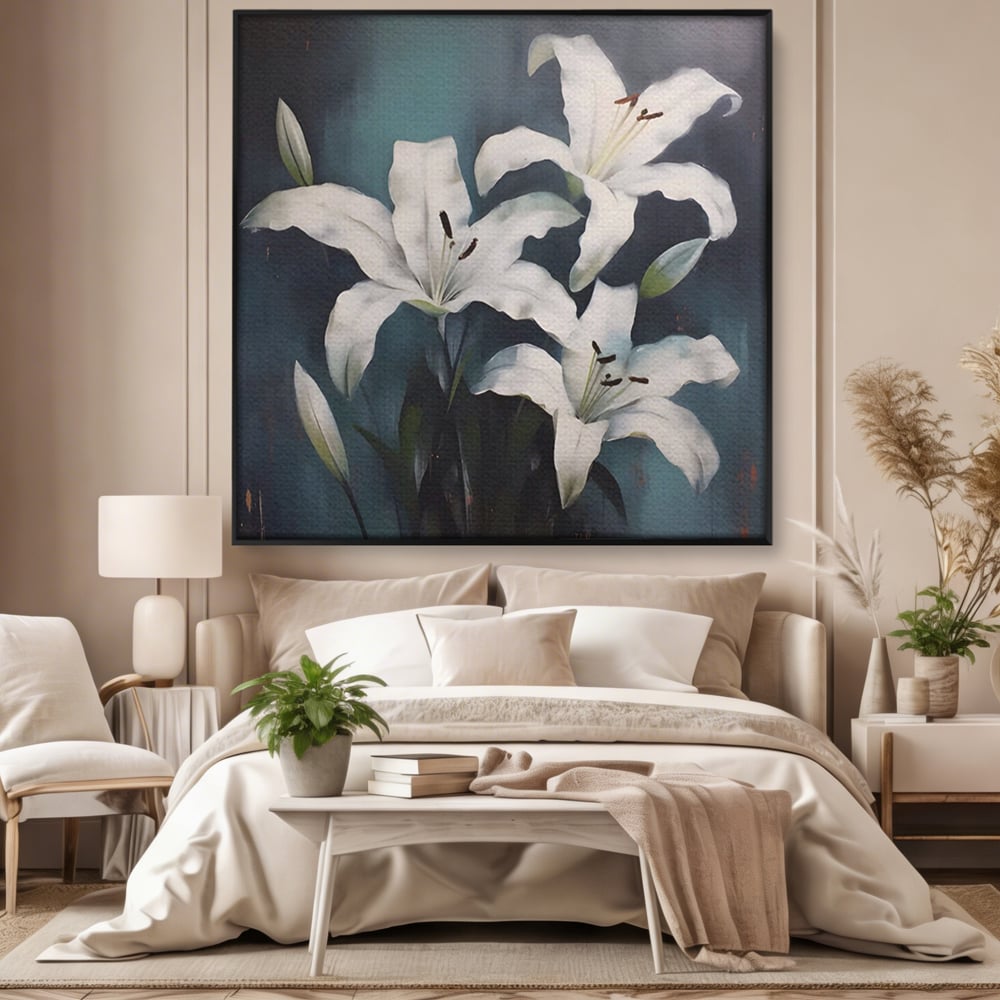 Tablou Canvas Premium LuxCanva® A1448, Crin Imperial , Room, Decorativ, Flori, Planta, Alb, Living, Culori Vibrante
