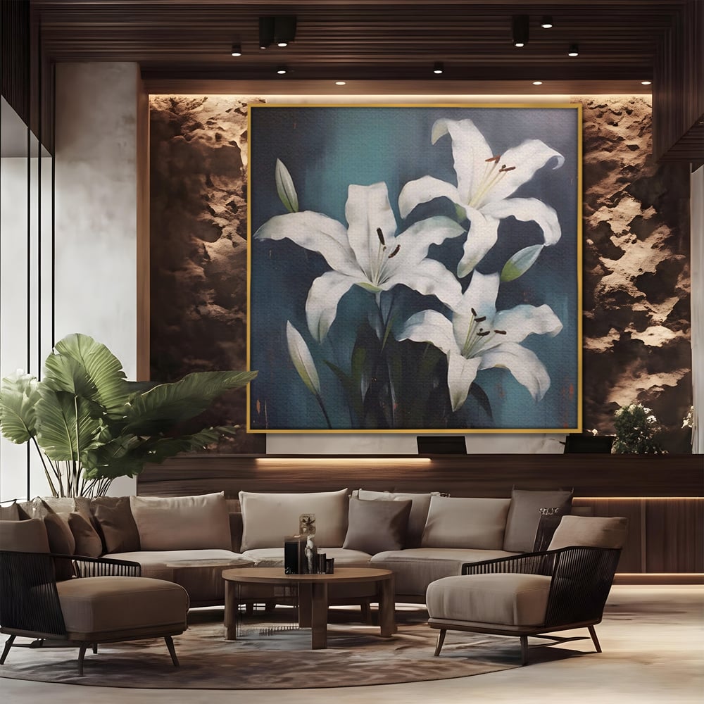 Tablou Canvas Premium LuxCanva® A1448, Crin Imperial , Room, Decorativ, Flori, Planta, Alb, Living, Culori Vibrante