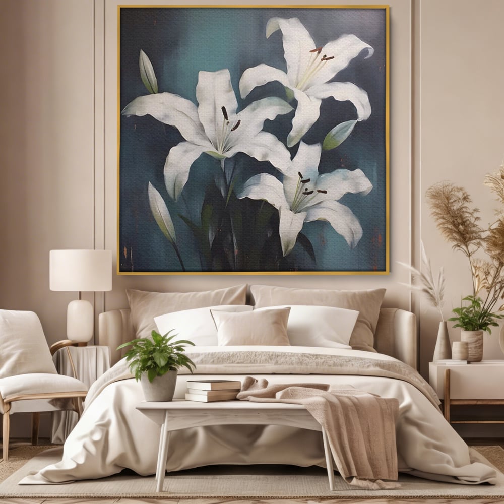 Tablou Canvas Premium LuxCanva® A1448, Crin Imperial , Room, Decorativ, Flori, Planta, Alb, Living, Culori Vibrante