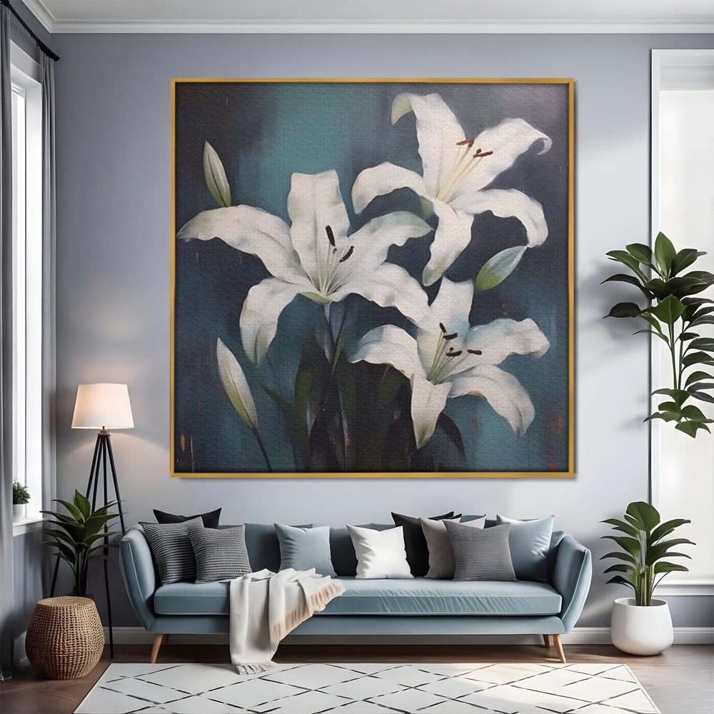 Tablou Canvas Premium LuxCanva® A1448, Crin Imperial , Room, Decorativ, Flori, Planta, Alb, Living, Culori Vibrante