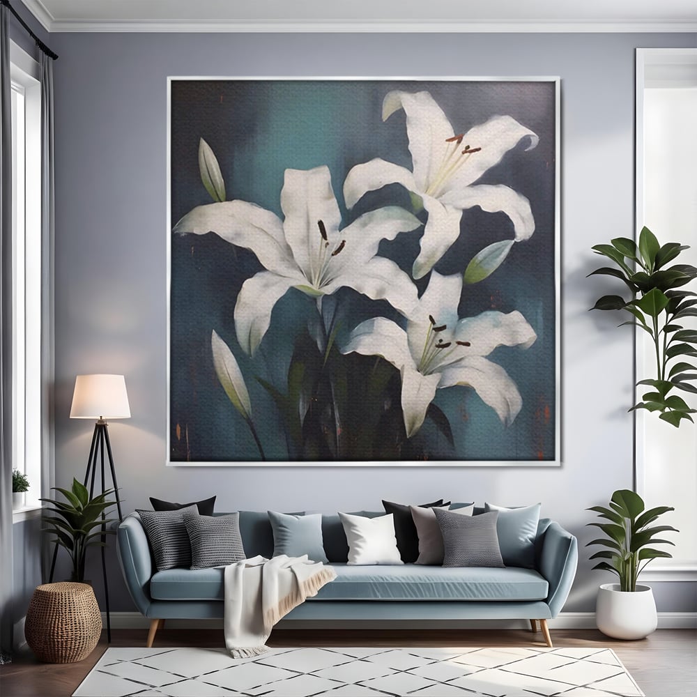 Tablou Canvas Premium LuxCanva® A1448, Crin Imperial , Room, Decorativ, Flori, Planta, Alb, Living, Culori Vibrante