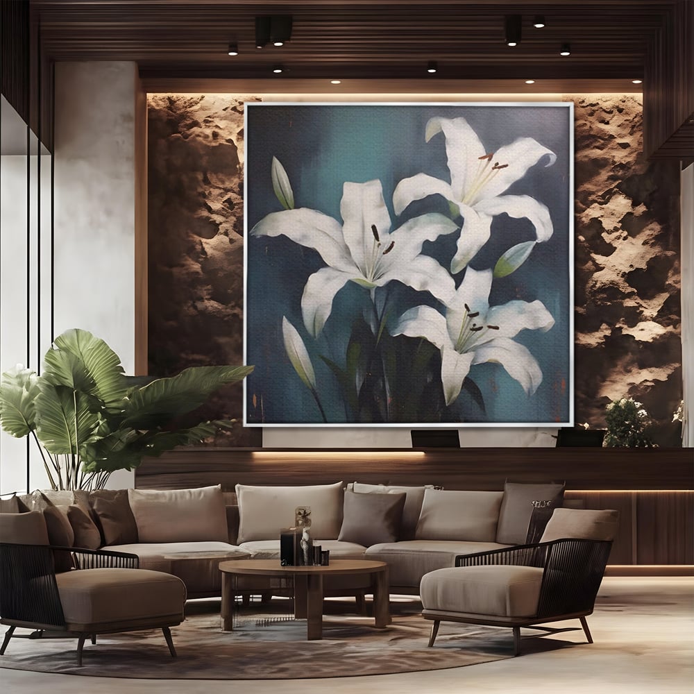 Tablou Canvas Premium LuxCanva® A1448, Crin Imperial , Room, Decorativ, Flori, Planta, Alb, Living, Culori Vibrante