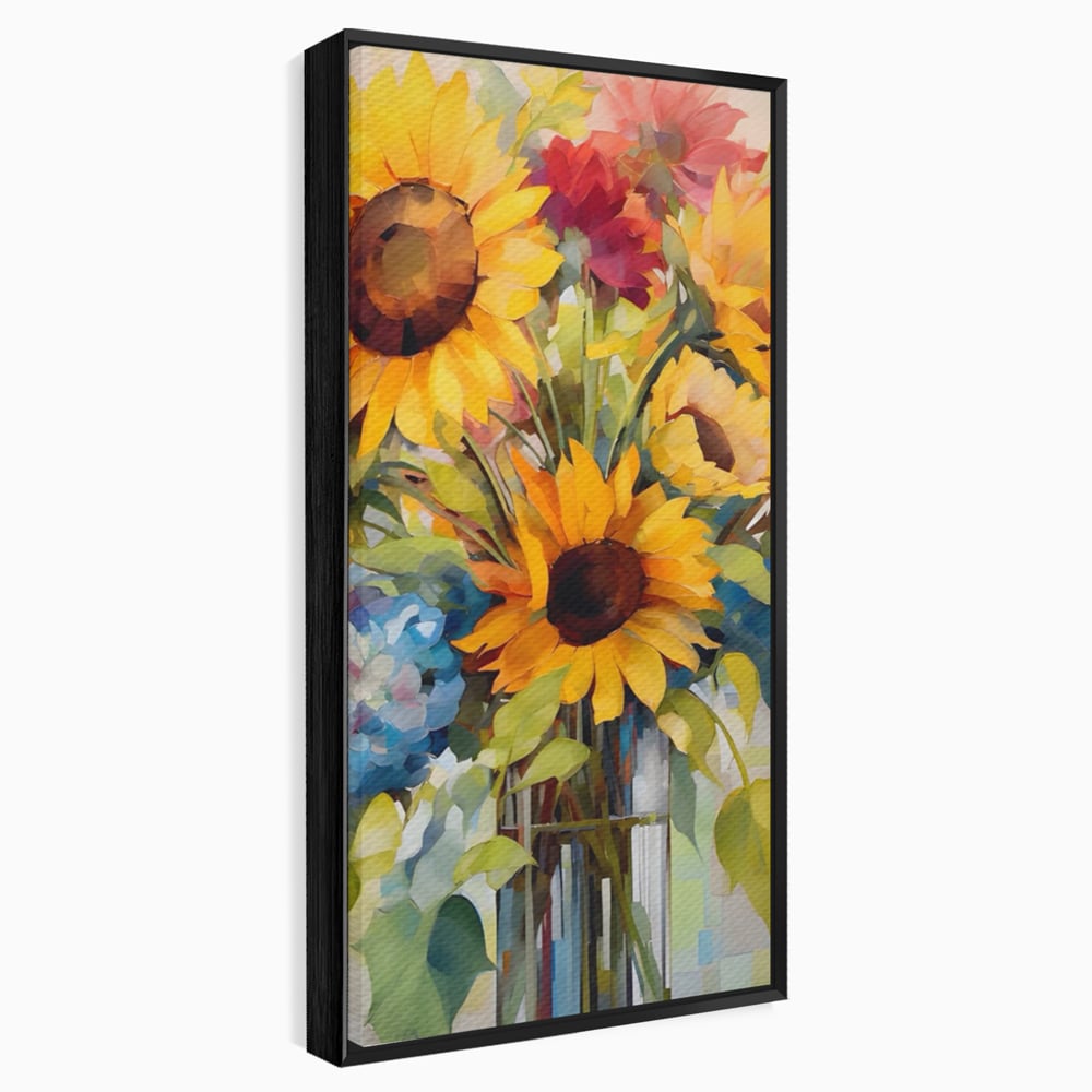Tablou Canvas Premium LuxCanva® A1449, Buchet De Flori , Room, Plante, Floarea-Soarelui, Primavara, Living, Culori Vibrante