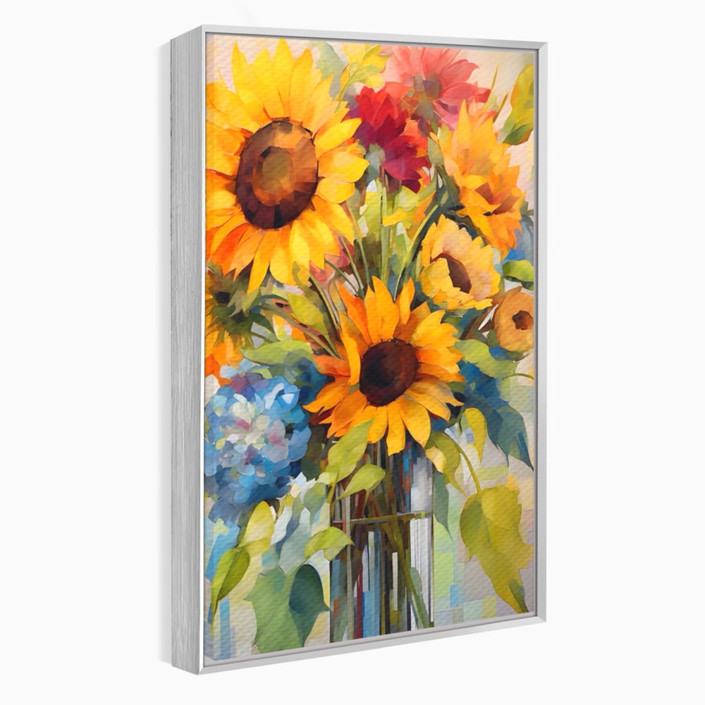 Tablou Canvas Premium LuxCanva® A1449, Buchet De Flori , Room, Plante, Floarea-Soarelui, Primavara, Living, Culori Vibrante