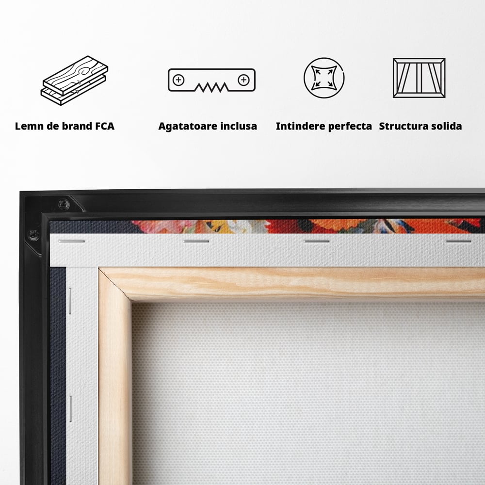 Tablou Canvas Premium LuxCanva® A1451, Vestimentatie Florala , Decorativ, Living, Femeie, Coronita, Culori Florale, Culori Vibrante