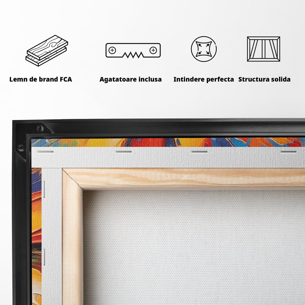 Tablou Canvas Premium LuxCanva® A1452, Revelatie Florala , Decorativ, Living, Planta, Natura, Colorat, Petale, Culori Vibrante