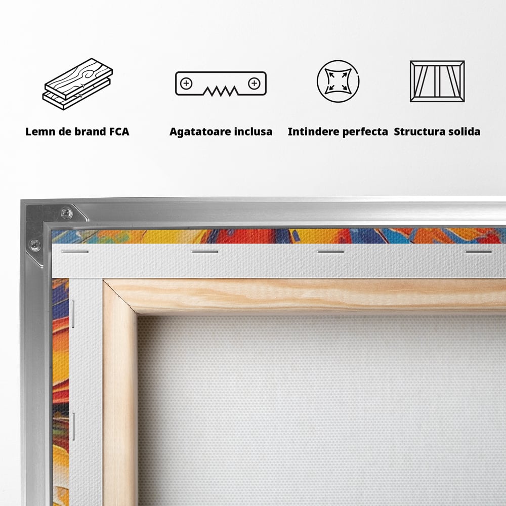 Tablou Canvas Premium LuxCanva® A1452, Revelatie Florala , Decorativ, Living, Planta, Natura, Colorat, Petale, Culori Vibrante