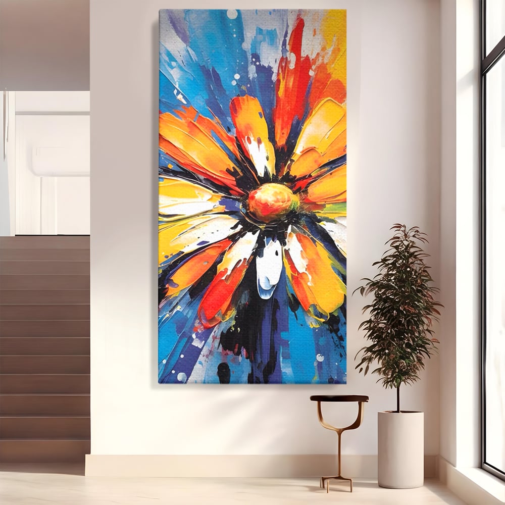 Tablou Canvas Premium LuxCanva® A1452, Revelatie Florala , Decorativ, Living, Planta, Natura, Colorat, Petale, Culori Vibrante