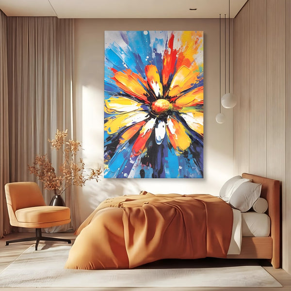 Tablou Canvas Premium LuxCanva® A1452, Revelatie Florala , Decorativ, Living, Planta, Natura, Colorat, Petale, Culori Vibrante