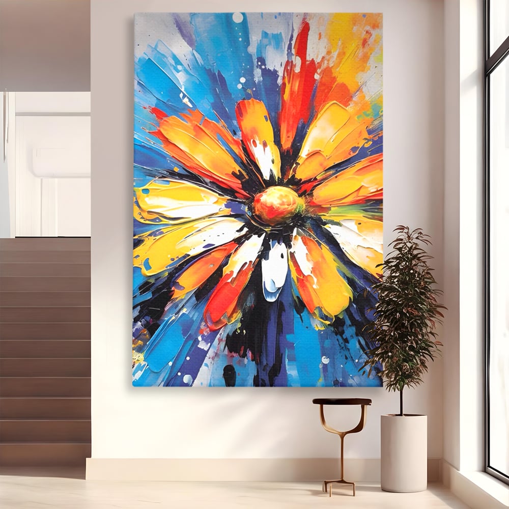 Tablou Canvas Premium LuxCanva® A1452, Revelatie Florala , Decorativ, Living, Planta, Natura, Colorat, Petale, Culori Vibrante