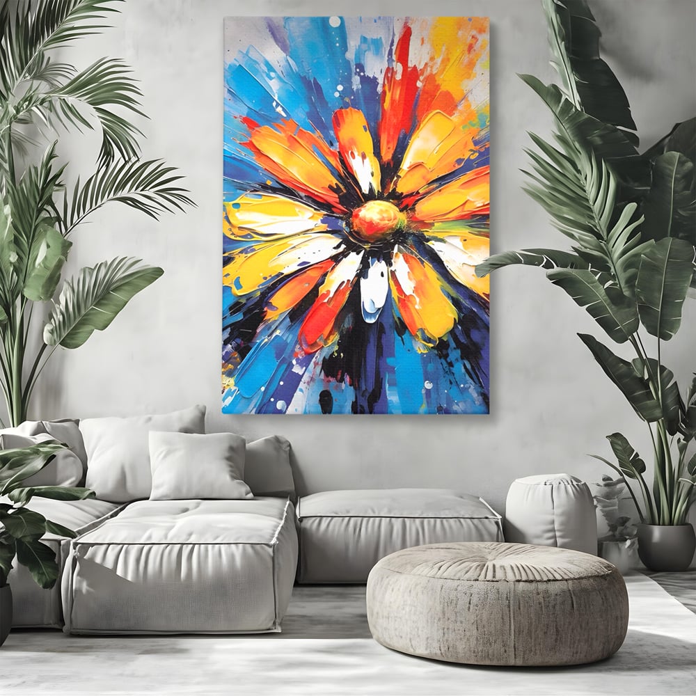 Tablou Canvas Premium LuxCanva® A1452, Revelatie Florala , Decorativ, Living, Planta, Natura, Colorat, Petale, Culori Vibrante