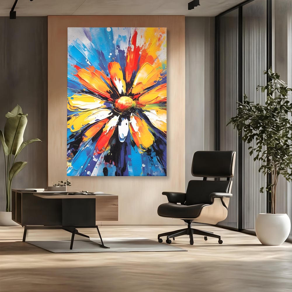 Tablou Canvas Premium LuxCanva® A1452, Revelatie Florala , Decorativ, Living, Planta, Natura, Colorat, Petale, Culori Vibrante