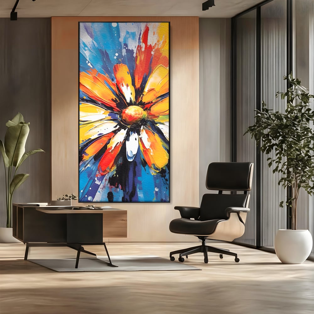 Tablou Canvas Premium LuxCanva® A1452, Revelatie Florala , Decorativ, Living, Planta, Natura, Colorat, Petale, Culori Vibrante