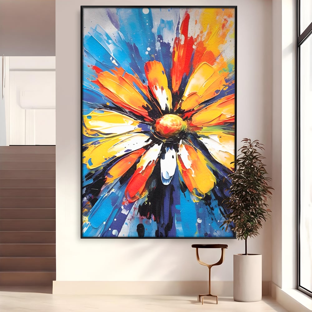 Tablou Canvas Premium LuxCanva® A1452, Revelatie Florala , Decorativ, Living, Planta, Natura, Colorat, Petale, Culori Vibrante