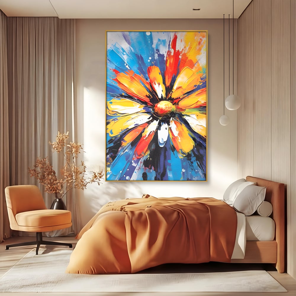 Tablou Canvas Premium LuxCanva® A1452, Revelatie Florala , Decorativ, Living, Planta, Natura, Colorat, Petale, Culori Vibrante