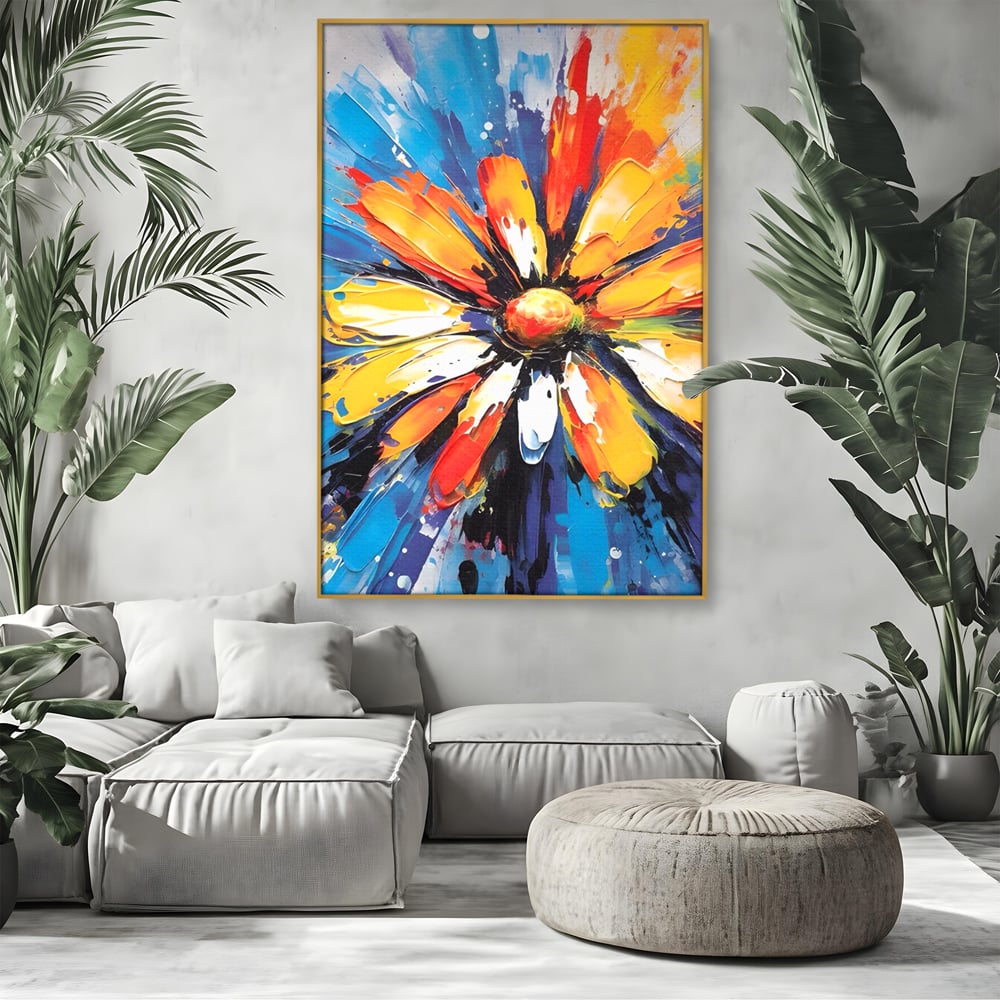 Tablou Canvas Premium LuxCanva® A1452, Revelatie Florala , Decorativ, Living, Planta, Natura, Colorat, Petale, Culori Vibrante