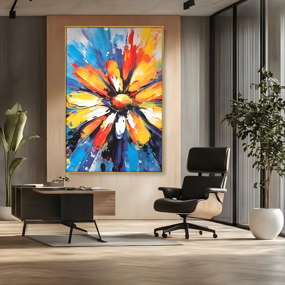 Tablou Canvas Premium LuxCanva® A1452, Revelatie Florala , Decorativ, Living, Planta, Natura, Colorat, Petale, Culori Vibrante