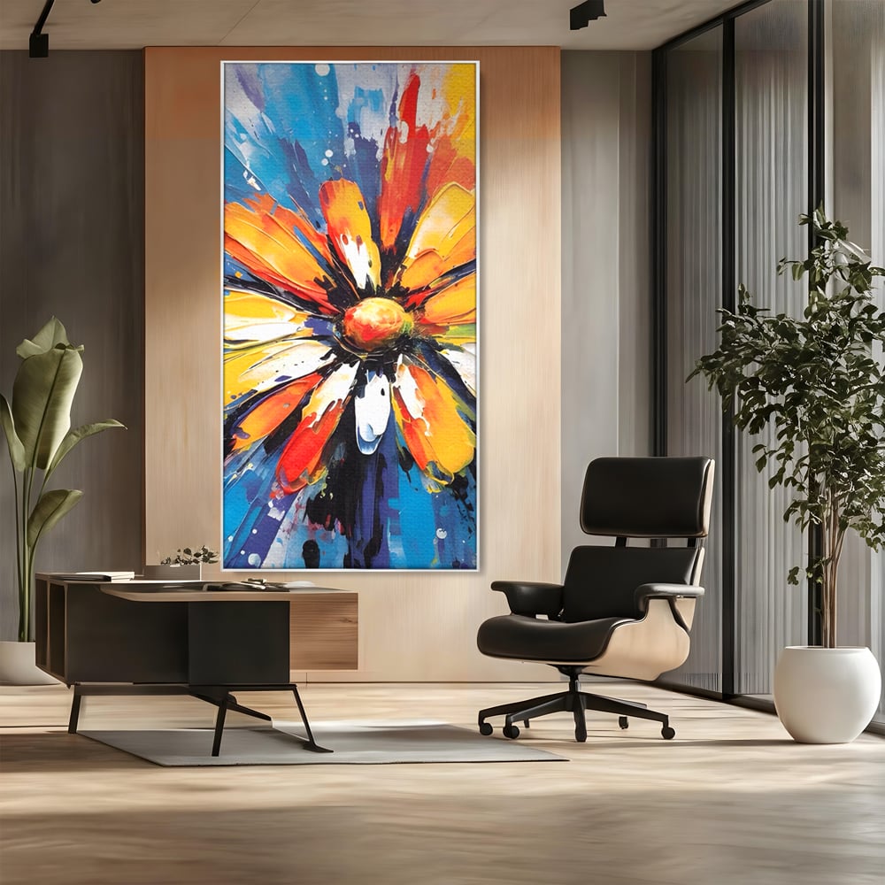 Tablou Canvas Premium LuxCanva® A1452, Revelatie Florala , Decorativ, Living, Planta, Natura, Colorat, Petale, Culori Vibrante