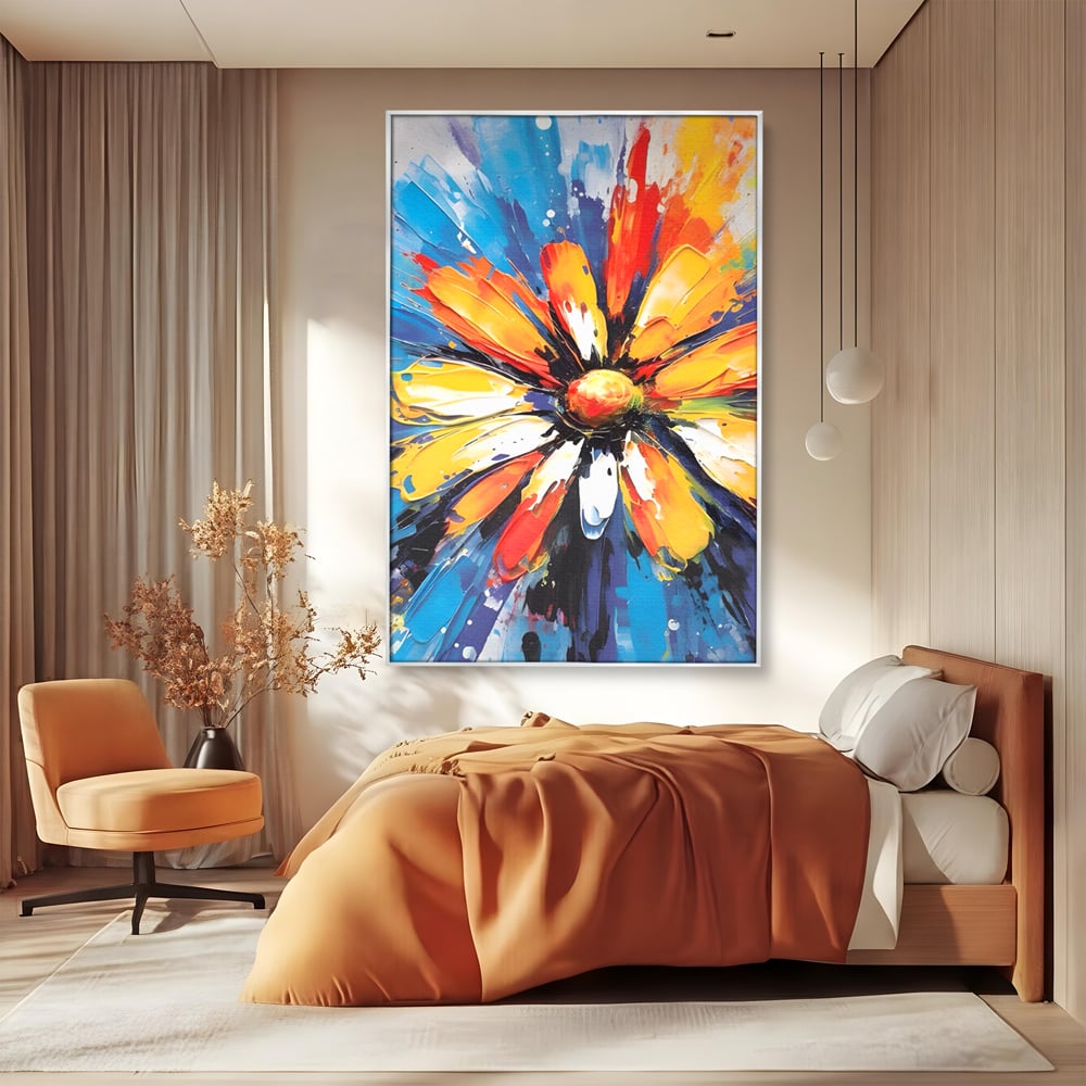 Tablou Canvas Premium LuxCanva® A1452, Revelatie Florala , Decorativ, Living, Planta, Natura, Colorat, Petale, Culori Vibrante