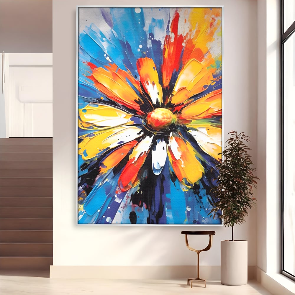 Tablou Canvas Premium LuxCanva® A1452, Revelatie Florala , Decorativ, Living, Planta, Natura, Colorat, Petale, Culori Vibrante