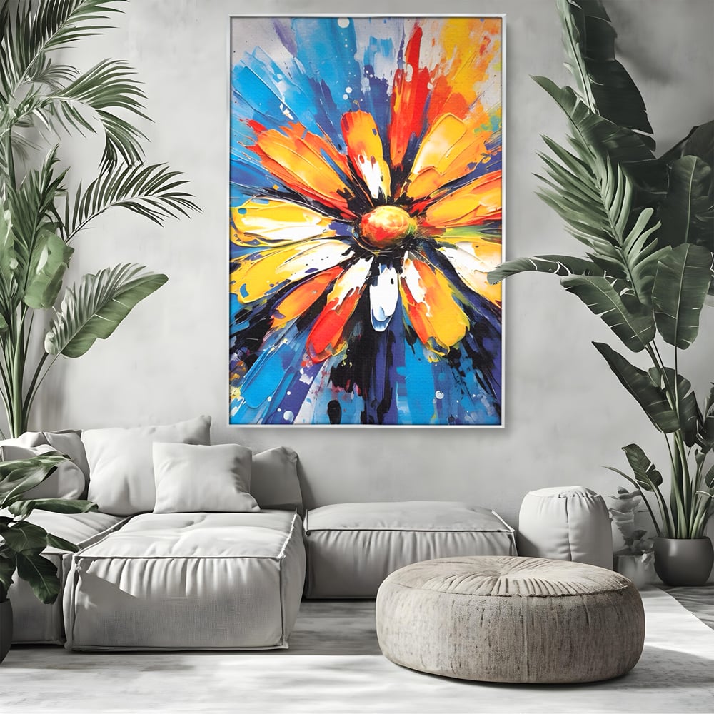 Tablou Canvas Premium LuxCanva® A1452, Revelatie Florala , Decorativ, Living, Planta, Natura, Colorat, Petale, Culori Vibrante