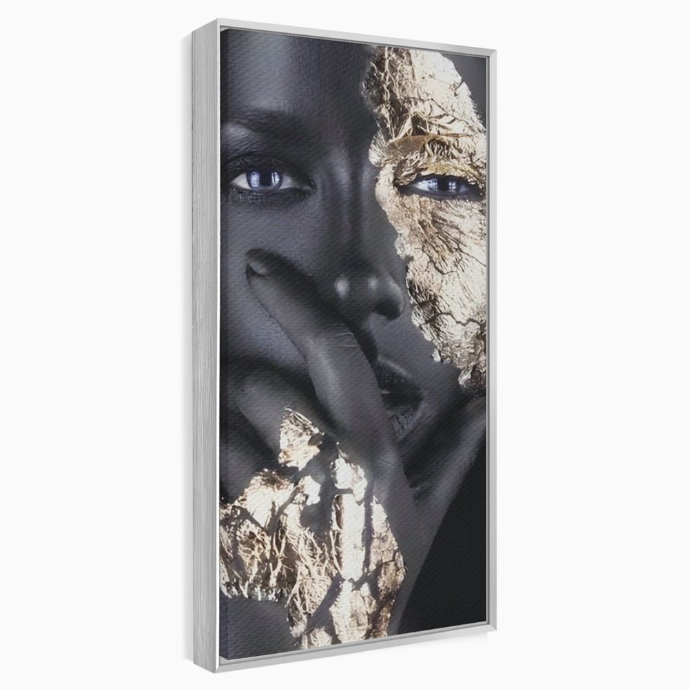 Tablou Canvas Premium LuxCanva® A1453, Stare Aurie , Decorativ, Living, Frumusete, Femeie Cu Ochi Albastri, Mister, Living, Culori Vibrante