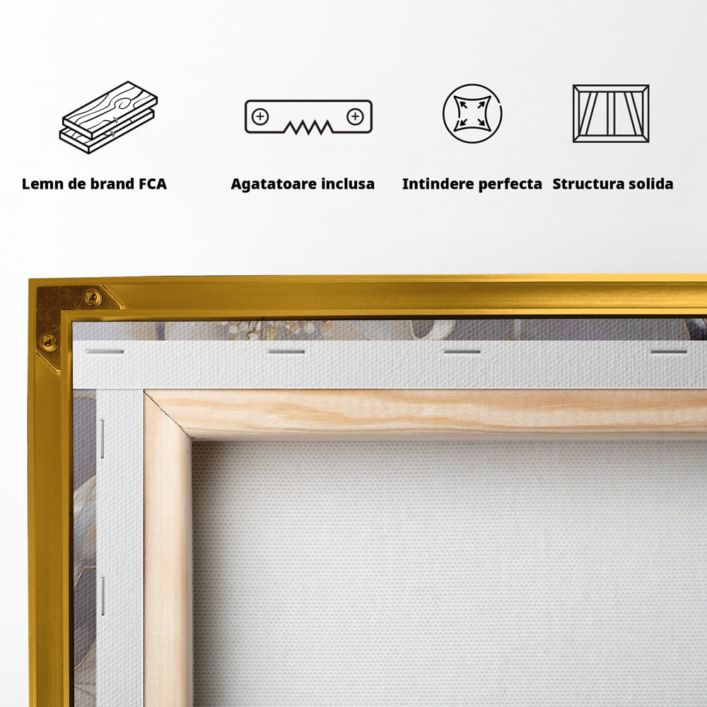 Tablou Canvas Premium LuxCanva® A1454, Vibratie Alba , Decorativ, Living, Flori, Bujori, Alb, Living, Culori Vibrante