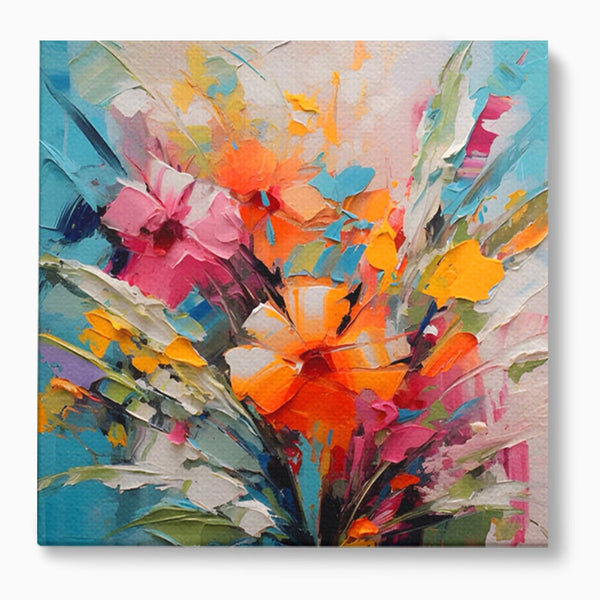 Tablou Canvas Premium LuxCanva® A1456, Buchet Floral , Living, Flori, Planta, Decorativ, Colorat, Natura, Culori Vibrante