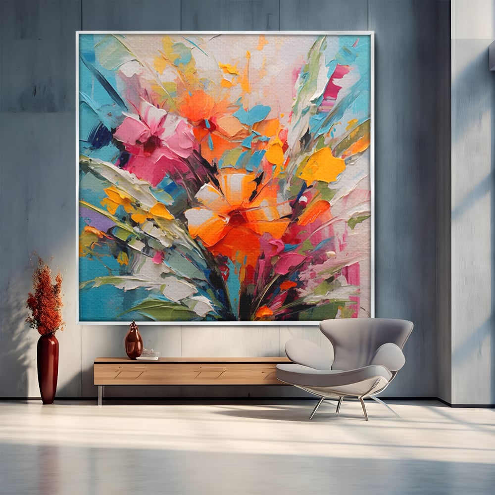 Tablou Canvas Premium LuxCanva® A1456, Buchet Floral , Living, Flori, Planta, Decorativ, Colorat, Natura, Culori Vibrante
