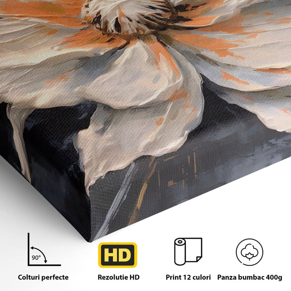 Tablou Canvas Premium LuxCanva® A1457, Viziune Florala,  Decorativ, Living, Planta, Petale, Natura, Infloritor, Culori Vibrante
