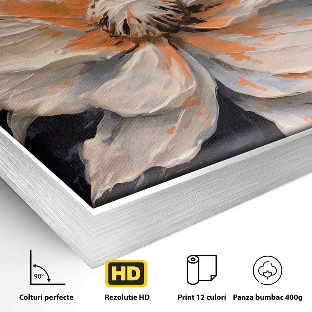Tablou Canvas Premium LuxCanva® A1457, Viziune Florala,  Decorativ, Living, Planta, Petale, Natura, Infloritor, Culori Vibrante