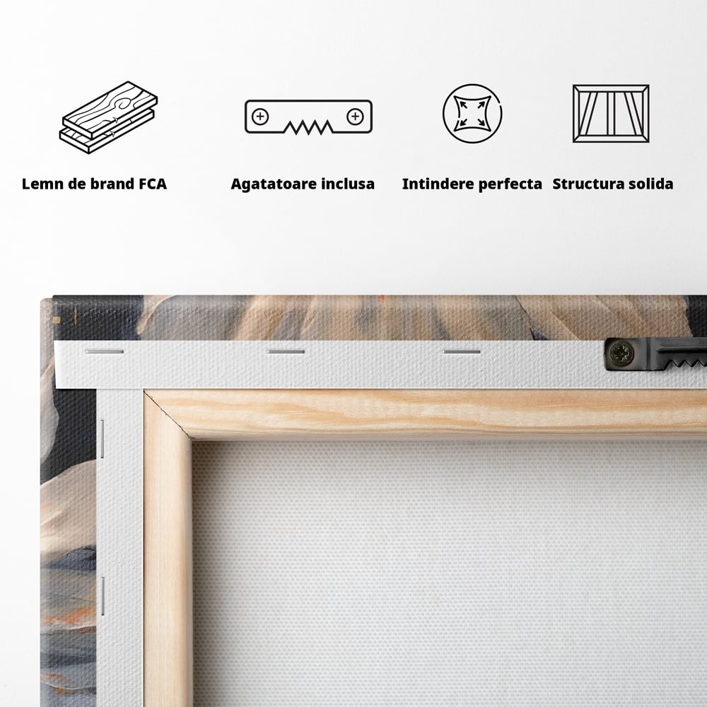 Tablou Canvas Premium LuxCanva® A1457, Viziune Florala,  Decorativ, Living, Planta, Petale, Natura, Infloritor, Culori Vibrante