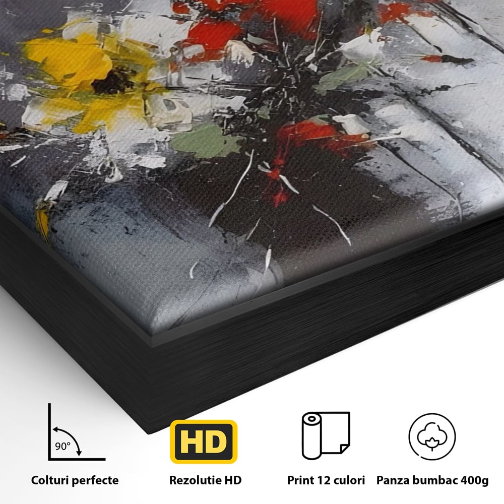 Leinwandbilder Premium LuxCanva® A1459, Harmonie der Blumen , Wohnen, Dekorativ, Abstrakt, Blumen, Zimmer, Blumen, Lebendige Farben