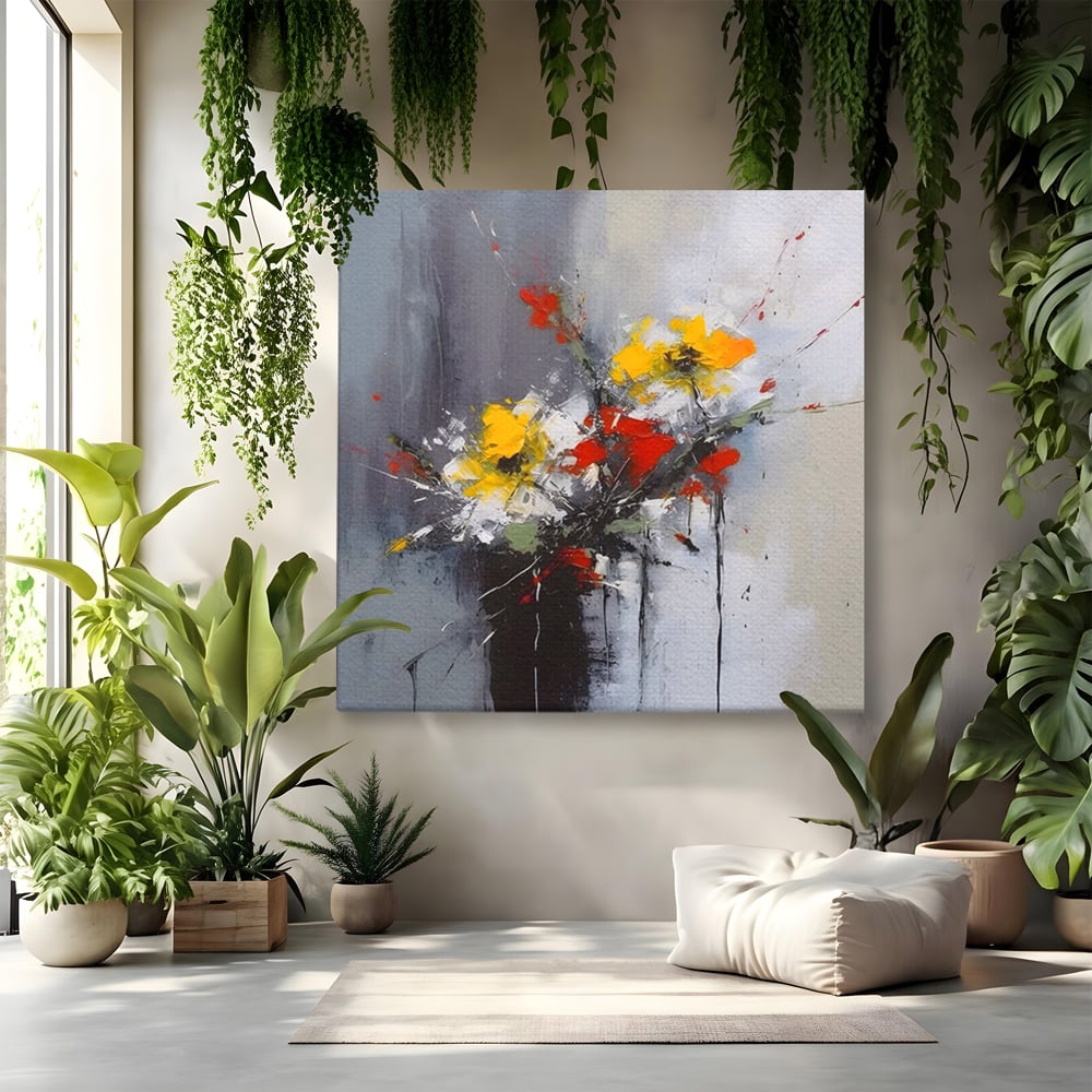 Leinwandbilder Premium LuxCanva® A1459, Harmonie der Blumen , Wohnen, Dekorativ, Abstrakt, Blumen, Zimmer, Blumen, Lebendige Farben