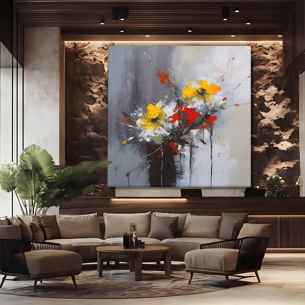 Leinwandbilder Premium LuxCanva® A1459, Harmonie der Blumen , Wohnen, Dekorativ, Abstrakt, Blumen, Zimmer, Blumen, Lebendige Farben