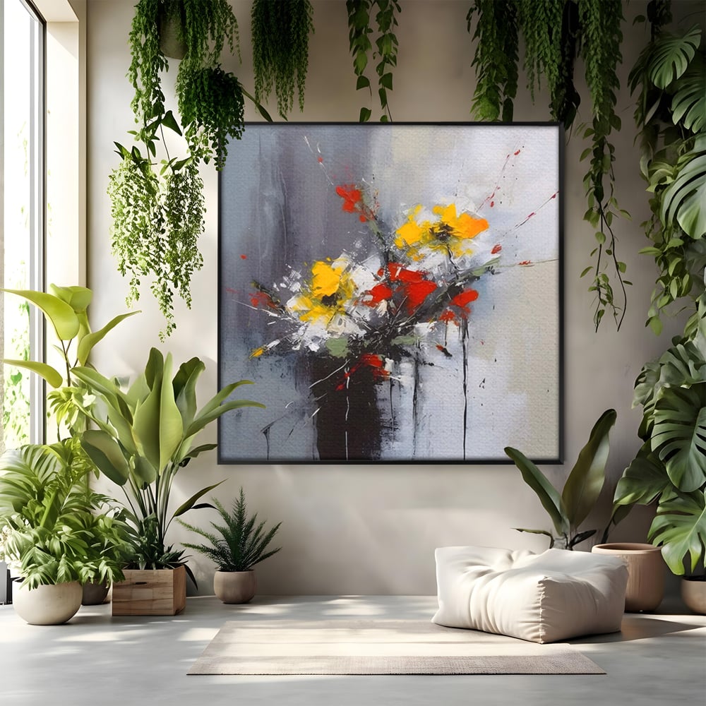 Leinwandbilder Premium LuxCanva® A1459, Harmonie der Blumen , Wohnen, Dekorativ, Abstrakt, Blumen, Zimmer, Blumen, Lebendige Farben