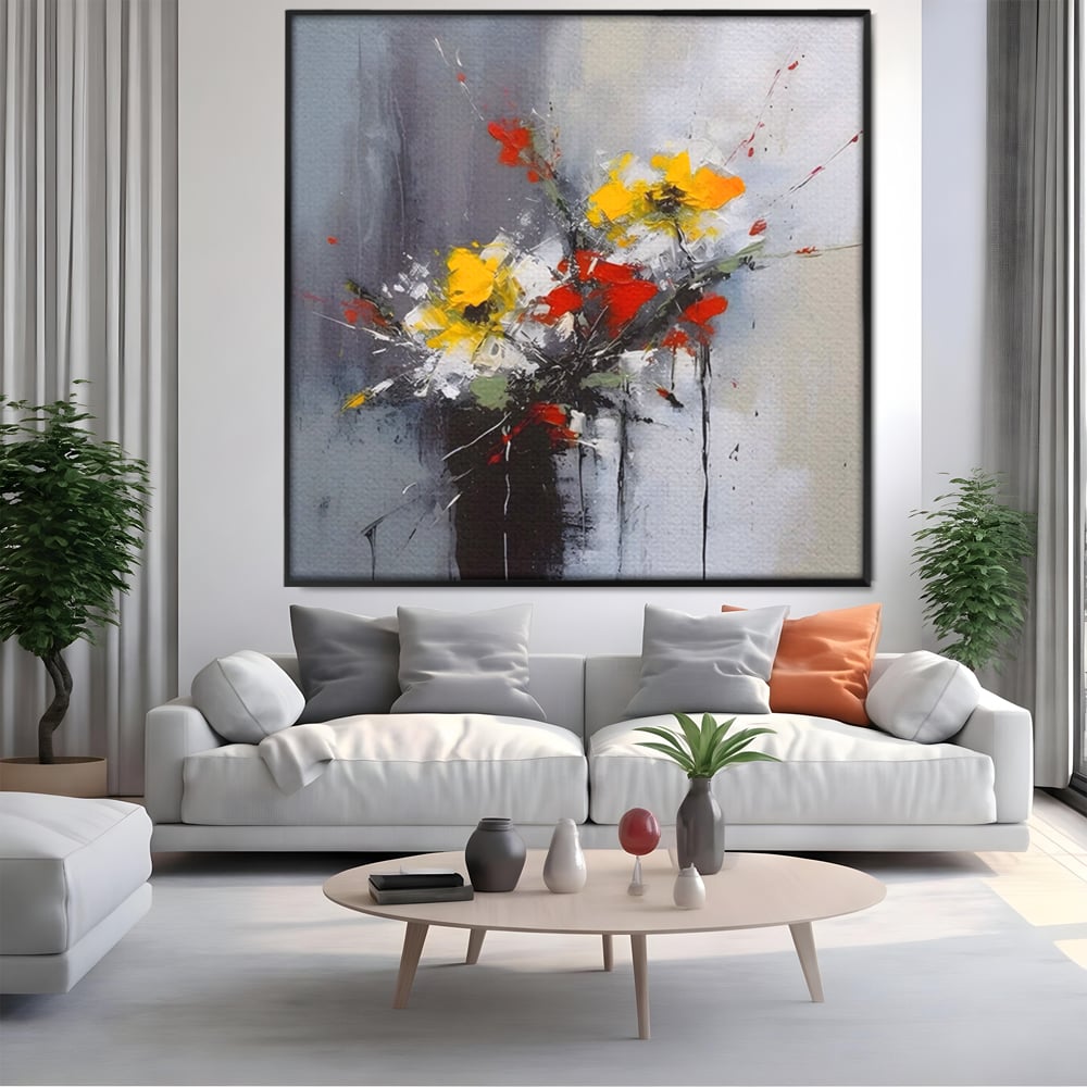Leinwandbilder Premium LuxCanva® A1459, Harmonie der Blumen , Wohnen, Dekorativ, Abstrakt, Blumen, Zimmer, Blumen, Lebendige Farben