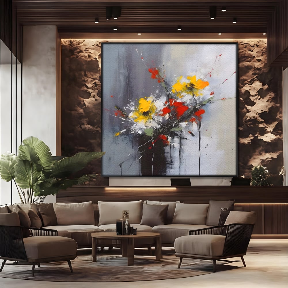 Leinwandbilder Premium LuxCanva® A1459, Harmonie der Blumen , Wohnen, Dekorativ, Abstrakt, Blumen, Zimmer, Blumen, Lebendige Farben