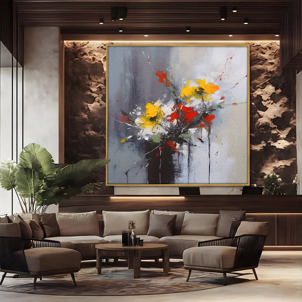 Leinwandbilder Premium LuxCanva® A1459, Harmonie der Blumen , Wohnen, Dekorativ, Abstrakt, Blumen, Zimmer, Blumen, Lebendige Farben