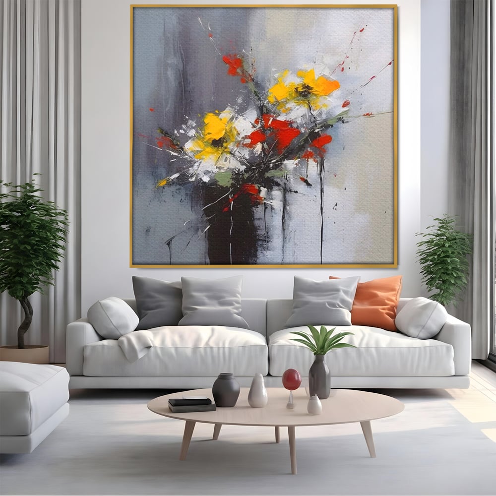 Leinwandbilder Premium LuxCanva® A1459, Harmonie der Blumen , Wohnen, Dekorativ, Abstrakt, Blumen, Zimmer, Blumen, Lebendige Farben