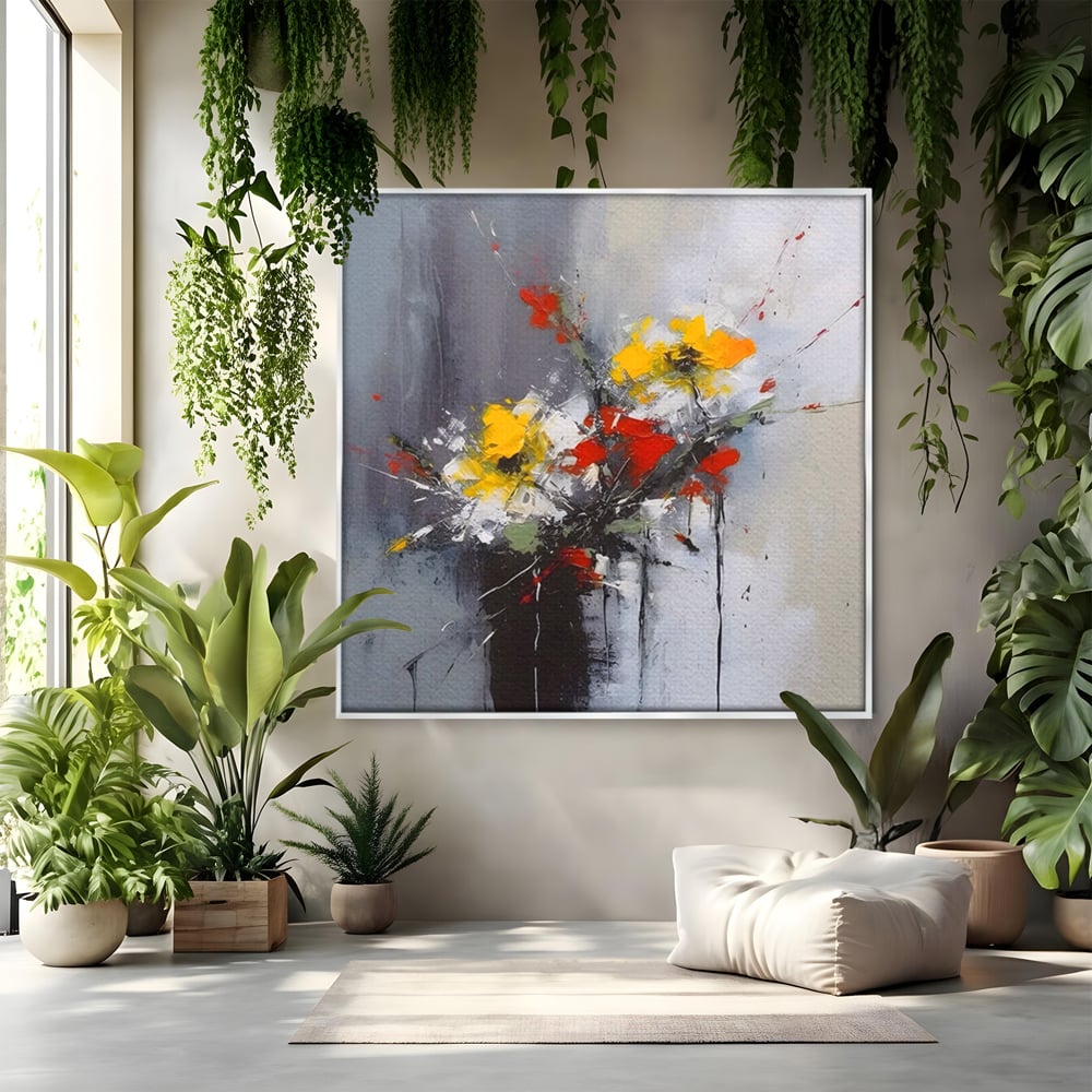 Leinwandbilder Premium LuxCanva® A1459, Harmonie der Blumen , Wohnen, Dekorativ, Abstrakt, Blumen, Zimmer, Blumen, Lebendige Farben
