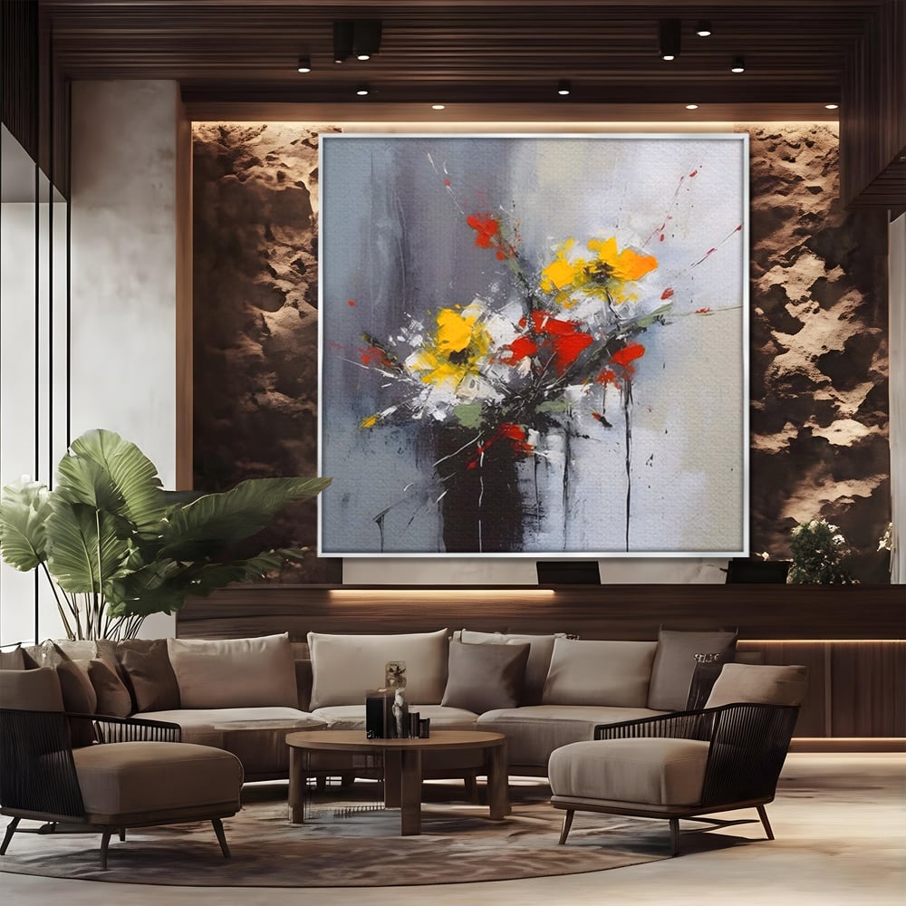 Leinwandbilder Premium LuxCanva® A1459, Harmonie der Blumen , Wohnen, Dekorativ, Abstrakt, Blumen, Zimmer, Blumen, Lebendige Farben