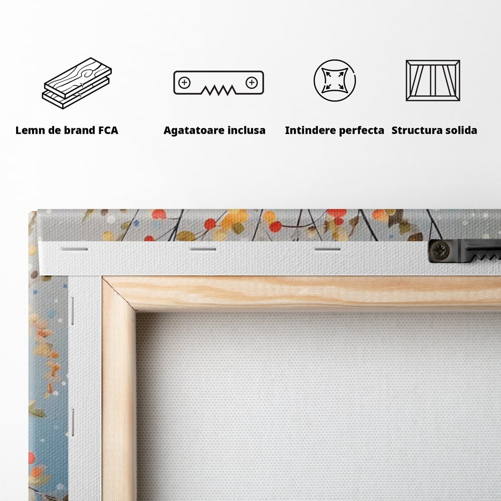 Leinwandbilder Premium LuxCanva® A1460, Vase mit Tupfen, Wohnen, Dekorativ, Blumen, Frühling, Harmonie, Zimmer, Kräftige Farben