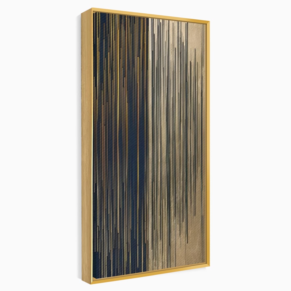 Tablou Canvas Premium LuxCanva® A1461, Armonie Liniara  , Living, Decorativ, Abstract, Auriu, Acord, Linii, Room, Culori Vibrante