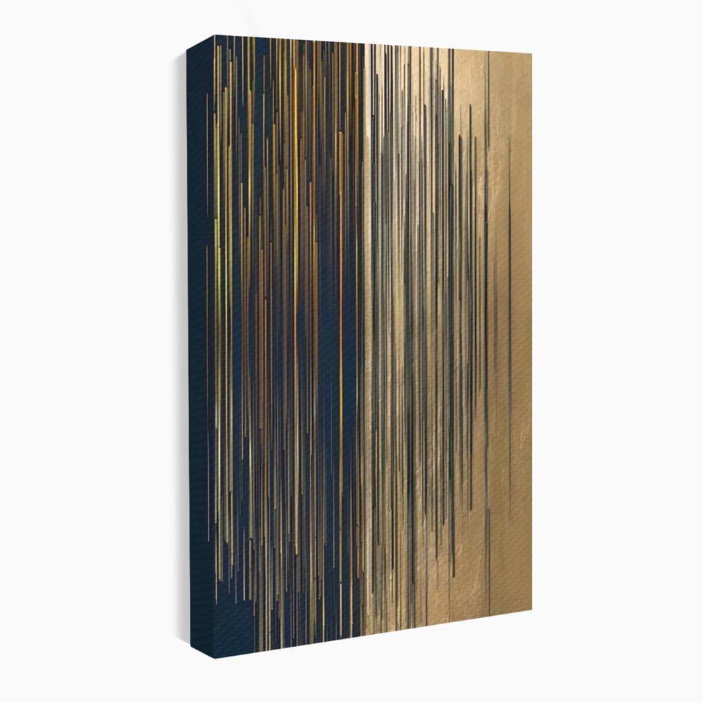 Tablou Canvas Premium LuxCanva® A1461, Armonie Liniara  , Living, Decorativ, Abstract, Auriu, Acord, Linii, Room, Culori Vibrante