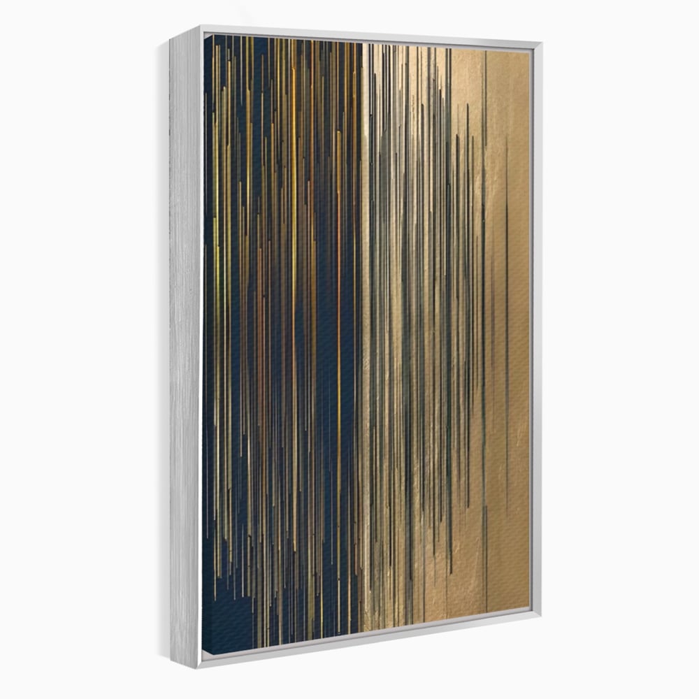 Tablou Canvas Premium LuxCanva® A1461, Armonie Liniara  , Living, Decorativ, Abstract, Auriu, Acord, Linii, Room, Culori Vibrante