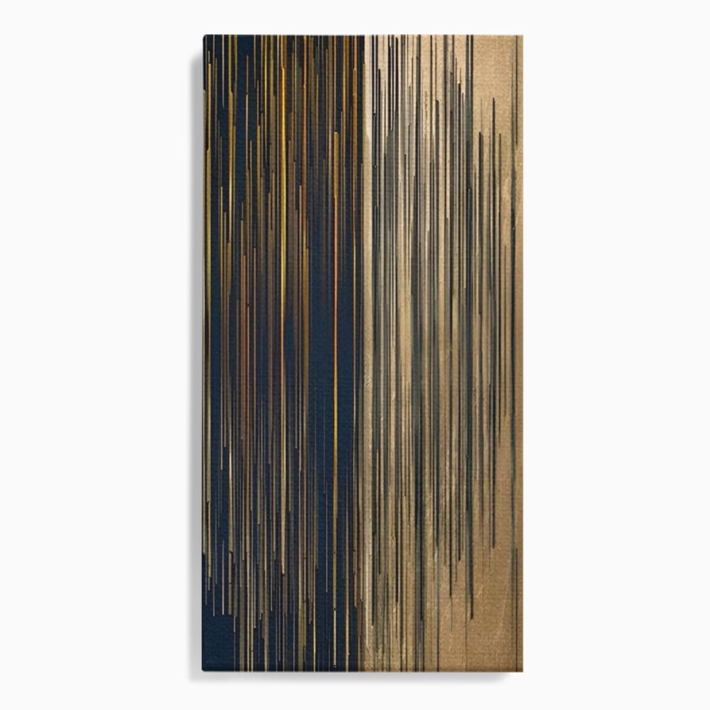 Tablou Canvas Premium LuxCanva® A1461, Armonie Liniara  , Living, Decorativ, Abstract, Auriu, Acord, Linii, Room, Culori Vibrante