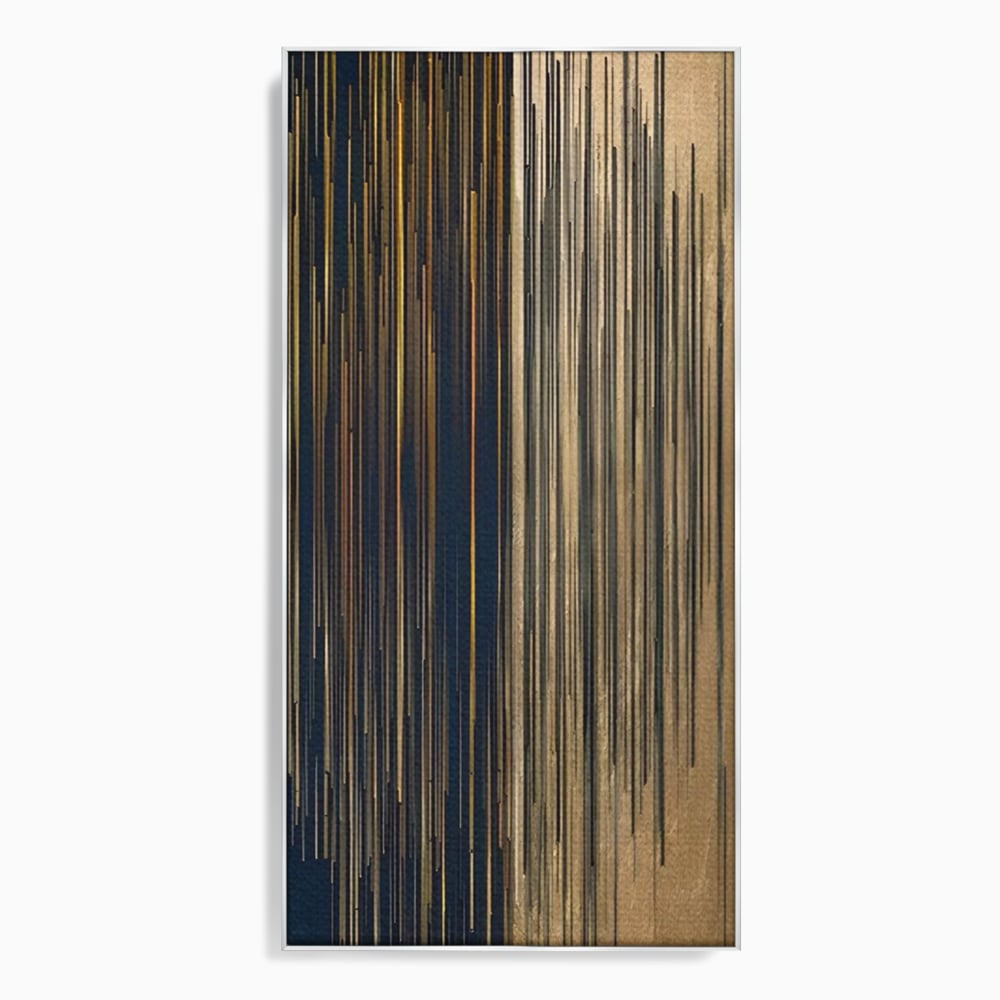 Tablou Canvas Premium LuxCanva® A1461, Armonie Liniara  , Living, Decorativ, Abstract, Auriu, Acord, Linii, Room, Culori Vibrante